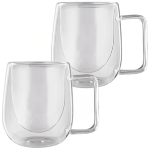 Jogo de Xícaras de Café de Vidro Borossilicato Coffee Time Parede Dupla Conjunto Caneca Café Chá 220