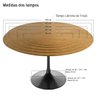 Mesa de Jantar Saarinen Tulipa Redonda - 107 Cm - Madeira Freijo - Base Preta - 5