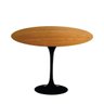 Mesa de Jantar Saarinen Tulipa Redonda - 107 Cm - Madeira Freijo - Base Preta - 1