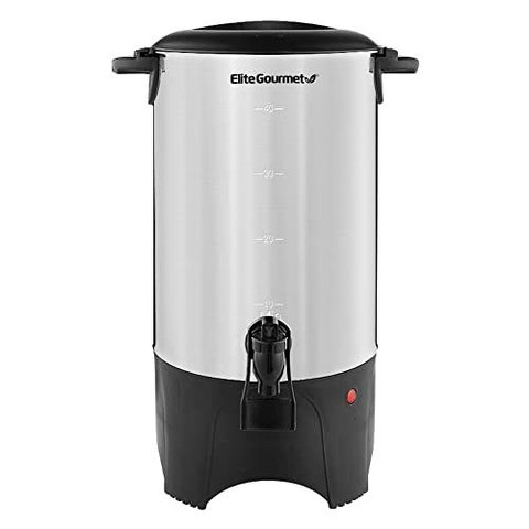 Elite Gourmet Cafeteira Elétrica de 40 Xícaras com Dispensador Duplo (inox)