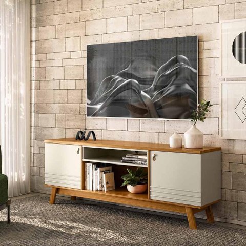 Rack para Tv 75 Polegadas Colorado Nature Off White Linea Brasil