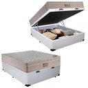 Ver imagem 2 de Cama Baú Casal Branco Colchão Molas Ensacadas Airtech Springpocket 138x188 - Ortobom