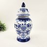 Pote Potiche Azul e Branco 37x19cm Porcelana Decoração - 2