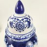 Pote Potiche Azul e Branco 37x19cm Porcelana Decoração - 4