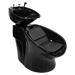 Lavatório Cuba Móvel Confort Preto com Porta Shampoo e Condicionador - Já Vem com Aquecedor - 1