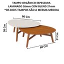 Ver imagem 4 de Mesa de Centro para Sala Organica Manaus Base Madeira Kit 2