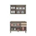 Ver imagem 4 de Cozinha Compacta 2 Peças Connect 6 Portas 3 Prateleiras MDF 120cm Duna Cristal