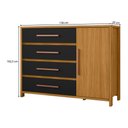Ver imagem 4 de Cômoda com 1 Porta e 4 Gavetas 136cm Multimóveis CR35667 Madeirado/Preto