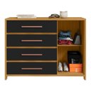 Ver imagem 5 de Cômoda com 1 Porta e 4 Gavetas 136cm Multimóveis CR35667 Madeirado/Preto