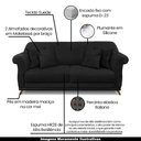 Ver imagem 3 de Sofá Decorativo 160cm 2 Lugares com 4 Almofadas Armstrong Suede Preto - Gran Belo