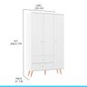 Kit Completo para Quarto Guarda-roupa e Cômoda Retrô Mdp Branco Menu Móveis - 4
