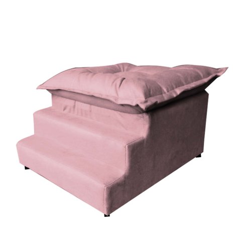 Escada Nick Sofá Cama Pets Cães Gatos Ossinho Rosa