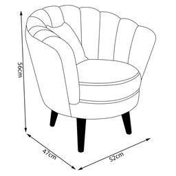 Kit 2 Poltronas Infantis Decorativa Sala de Estar Pétala Veludo Off White - 4