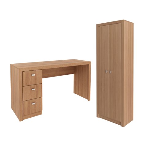 Conjunto para Escritório Mesa/armário Amêndoa Tecnomobili