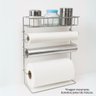 Organizador Cook 4 em 1 Suporte Porta Rolos e Temperos Aço Cromado para Parede Cozinha - Mundial Cas - 4