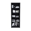 Ver imagem 4 de Kit Estante de Canto e Armário 2 Portas Preto Mdp Escritório Consultório Sala de Estar