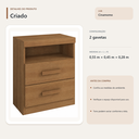 Ver imagem 4 de Mesa de Cabeceira 2 Gavetas com Nicho Cinamomo Formimóveis