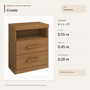 Ver imagem 3 de Mesa de Cabeceira 2 Gavetas com Nicho Cinamomo Formimóveis