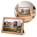 Ver imagem 1 de Porta Retrato 15x21 Madeira Marrom Claro Tradicional com Vidro Vertical ou Horizontal