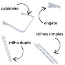 Ver imagem 3 de Arara cabideiro aramado trilho parede closet loja suspenso Br 2,50 m