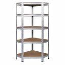 Ver imagem 1 de Estante Metal Canto 1000030 5 Prateleiras 5 Nichos Aço Inox Worker