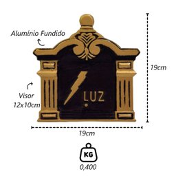 Visor Leitura Luz Vila Rica Ouro Alumínio Fundido 19x19cm Metal Mig 221mtm - 2