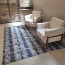 Ver imagem 1 de Tapete Azul Mesclado Antiderrapante Algodão Jacquard 200x250cm Mesa De Jantar