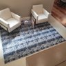 Tapete Azul Mesclado Antiderrapante Algodão Jacquard 200x250cm Mesa De Jantar - 5