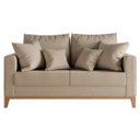 Ver imagem 2 de Sofá 2 Lugares Beny Base em Madeira Maciça Recepção Linho Bege Kimi Design