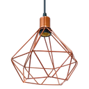 Ver imagem 1 de Pendente Aramado Diamante Cobre 1xe27 - Lumanti