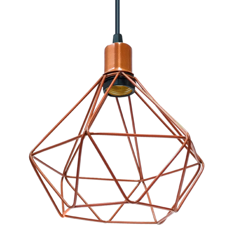 Pendente Aramado Diamante Cobre 1xe27 - Lumanti