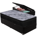 Ver imagem 1 de Cama Box Baú e Colchão Airtech Pampa Molas Ensacadas Solteiro Ortobom: Preto