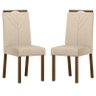 Cadeira para Mesa de Jantar Anitta Kit 2 Peças Amendoa Linho Areia – New Ceval - 1