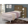 Cabeceira para Cama Box Solteiro Moderna Marrom com Mesa Lateral 3 Prateleiras Espaçosa Ao - 2