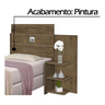 Cabeceira para Cama Box Solteiro Moderna Marrom com Mesa Lateral 3 Prateleiras Espaçosa Ao - 4