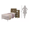 Cabeceira para Cama Box Solteiro Moderna Marrom com Mesa Lateral 3 Prateleiras Espaçosa Ao - 6
