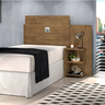 Cabeceira para Cama Box Solteiro Moderna Marrom com Mesa Lateral 3 Prateleiras Espaçosa Ao - 1