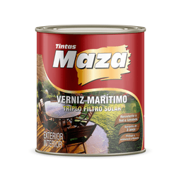 Verniz Maritimo Acetinado Transparente para Madeira Lata 900Ml MAZA Verniz Marítimo - 1