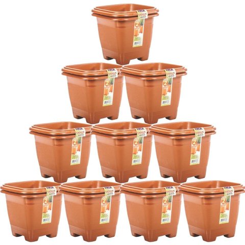 20 Vasos Pequeno Quadrado 800ml Cerâmico Plantas E Flores