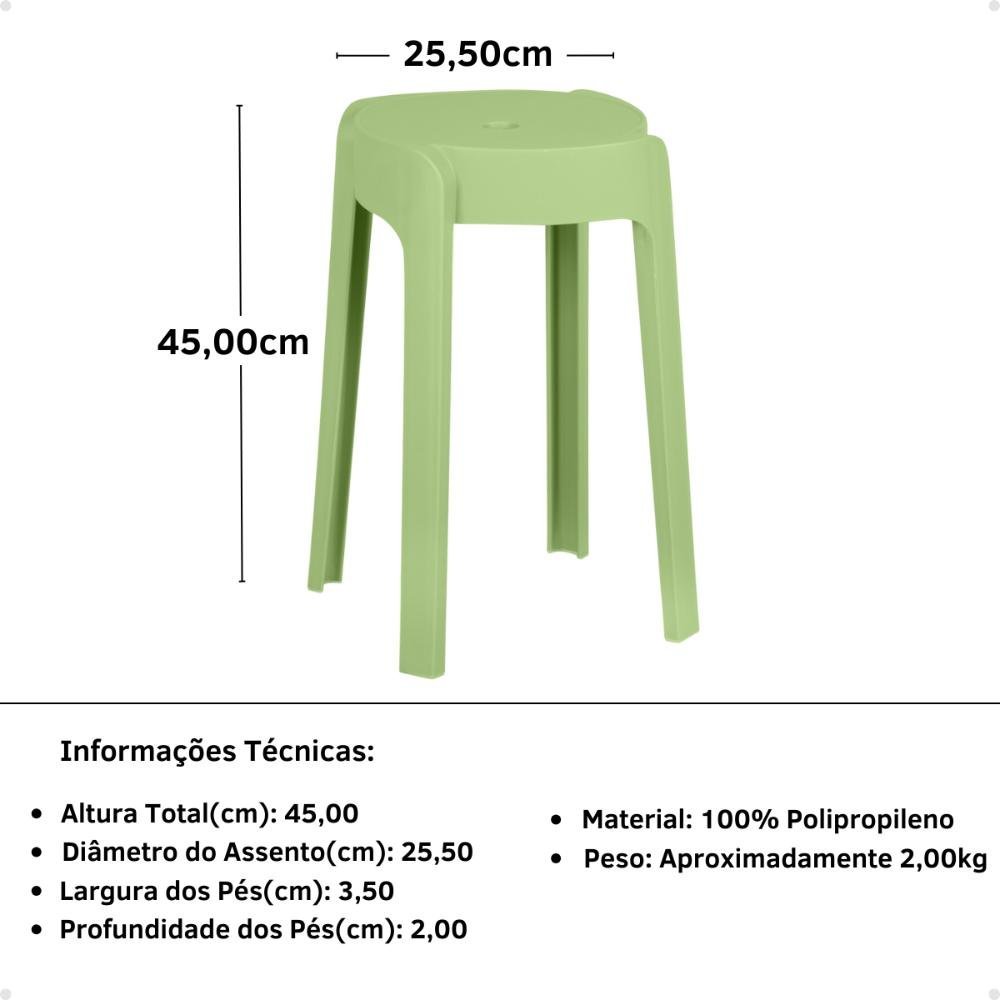 Banqueta Baixa Empilhável Nordica - Verde - 5