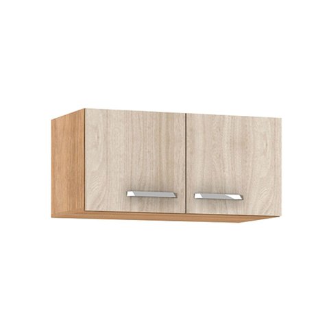 Armário Aéreo para Geladeira Cozinha Max 80 X 33 Cm 2 Portas Mdp Carvalho Blanche - Clicklar