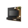 Painel Suspenso Tocantins 1.6 Para Tv 60'' com 1 Porta 1 Nicho e Prateleira Preto Fosco Noce Milano  - 2