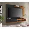 Painel Suspenso Tocantins 1.6 Para Tv 60'' com 1 Porta 1 Nicho e Prateleira Preto Fosco Noce Milano  - 1