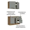 Ver imagem 4 de Cozinha Compacta Madesa Agata 120001 com Armário e Balcão (Sem Tampo e Pia) Rustic/Cinza Cor:Rustic 