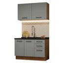 Ver imagem 2 de Cozinha Compacta Madesa Agata 120001 com Armário e Balcão (Sem Tampo e Pia) Rustic/Cinza Cor:Rustic