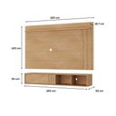 Ver imagem 3 de Conjunto Rack e Painel de TV Cedro Linea 160cm MDP com Porta Correr Marrom Móveis Carraro