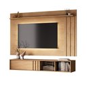 Ver mais imagens de Conjunto Rack e Painel de TV Cedro Linea 160cm MDP com Porta Correr Marrom Móveis Carraro