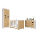 Ver imagem 2 de Quarto de Bebê Completo com Berço Americano 3 em 1 Bombom Multimóveis Mp4626 Branco/madeirado