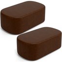 Ver imagem 1 de Kit 02 Puffs Decorativos Orgânicos para Living Quarto 100cm Doha W01 Couríssimo Marrom - Lyam Decor