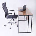 Ver imagem 5 de Mesa Escrivaninha para Escritorio Estilo Industrial Metal Preto Mdf Amadeirado